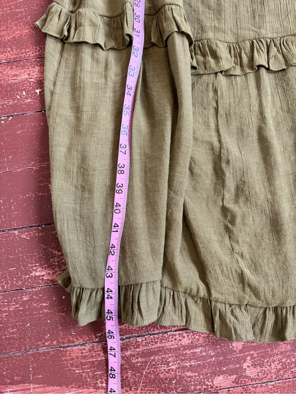 Emelia Olive Green Tiered Ruffle Maxi Dress Boho Sleeveless Size L - Picture 6 of 9